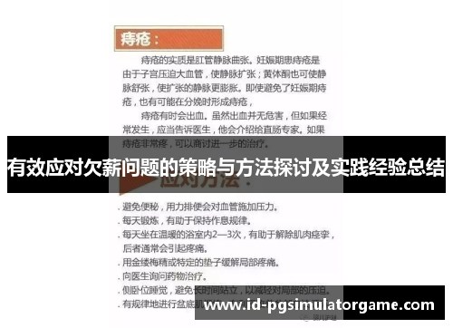 有效应对欠薪问题的策略与方法探讨及实践经验总结
